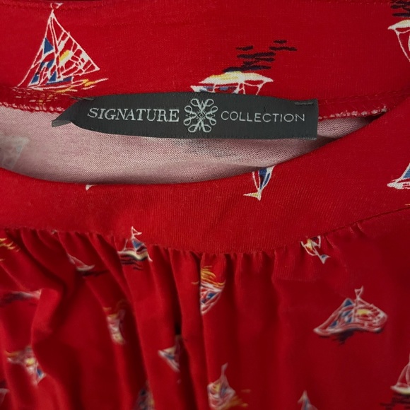 ⛵️Sailboat Pattern Red Summer Dress - Picture 6 of 9
